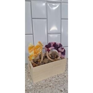Wooden teething rings - hand made crochet